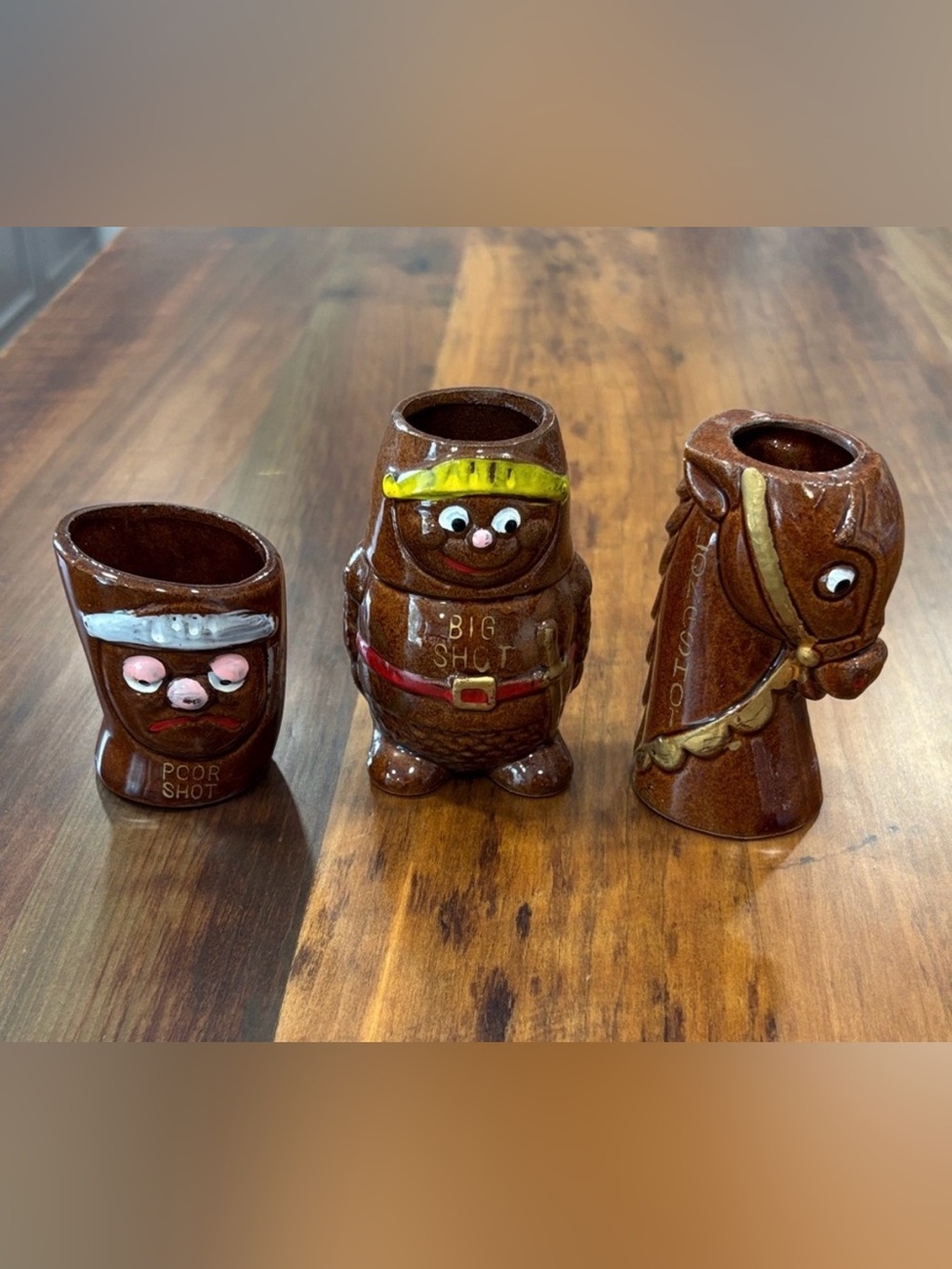 Poor Shot Big Shot & Long Shot Vintage Japan Shotglasses MCM
